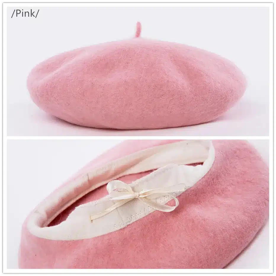 COKK Wool Beret Female Winter Hats For Women Flat Cap Knit 100% Cashmere Hats Lady Girl Berets Hat Female Bone Tocas Painter Hat 20