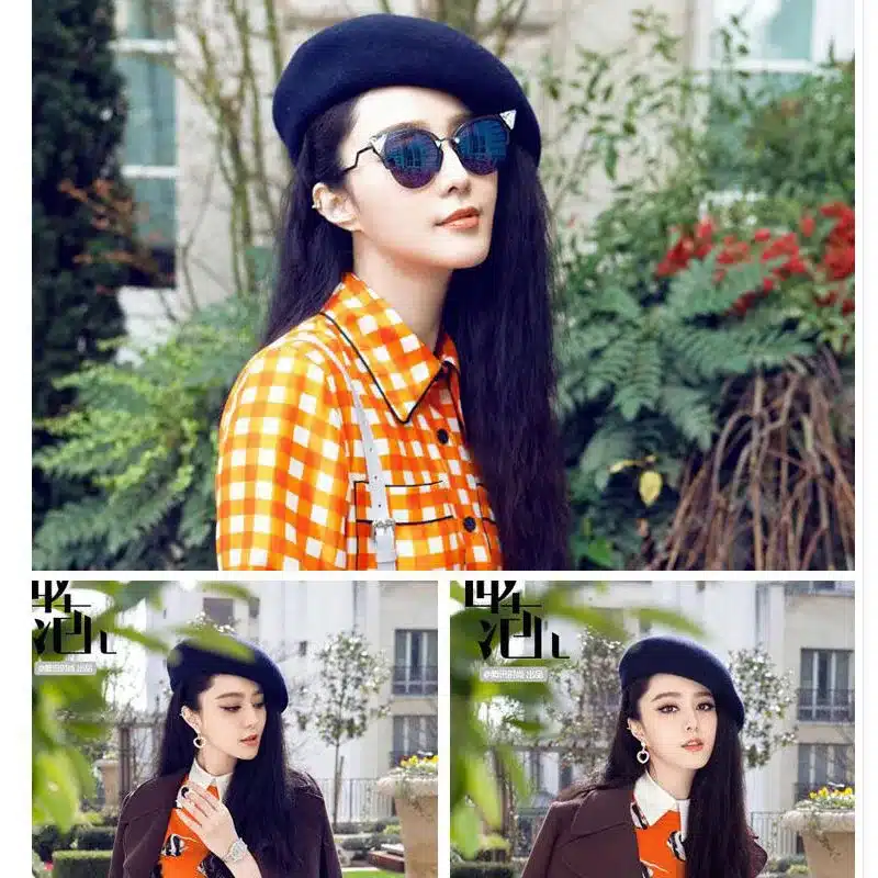 COKK Wool Beret Female Winter Hats For Women Flat Cap Knit 100% Cashmere Hats Lady Girl Berets Hat Female Bone Tocas Painter Hat 27
