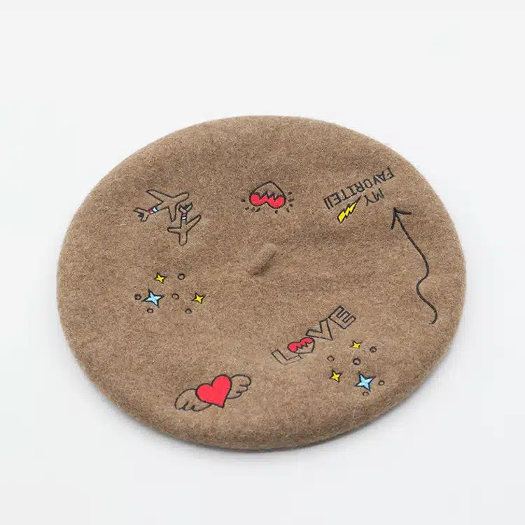 COKK Autumn Winter Hats For Women Lady Wool Beret Artist Painter Cap Embroidery Beret Female England Vintage Boina Feminina 2018 13