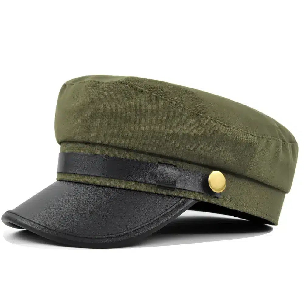 roheline militaarstiilis nokamüts musta nokaga