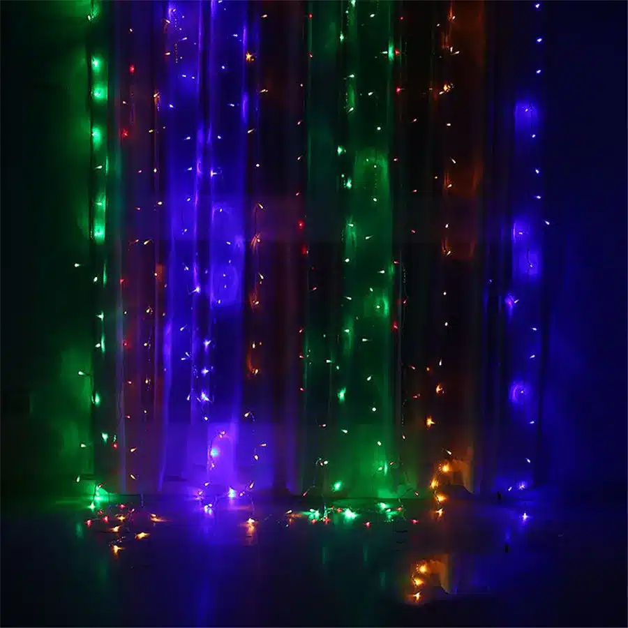 Coversage 3X3M Christmas Garlands LED String Christmas Net Lights Fairy Xmas Party Garden Wedding Decoration Curtain Lights 8