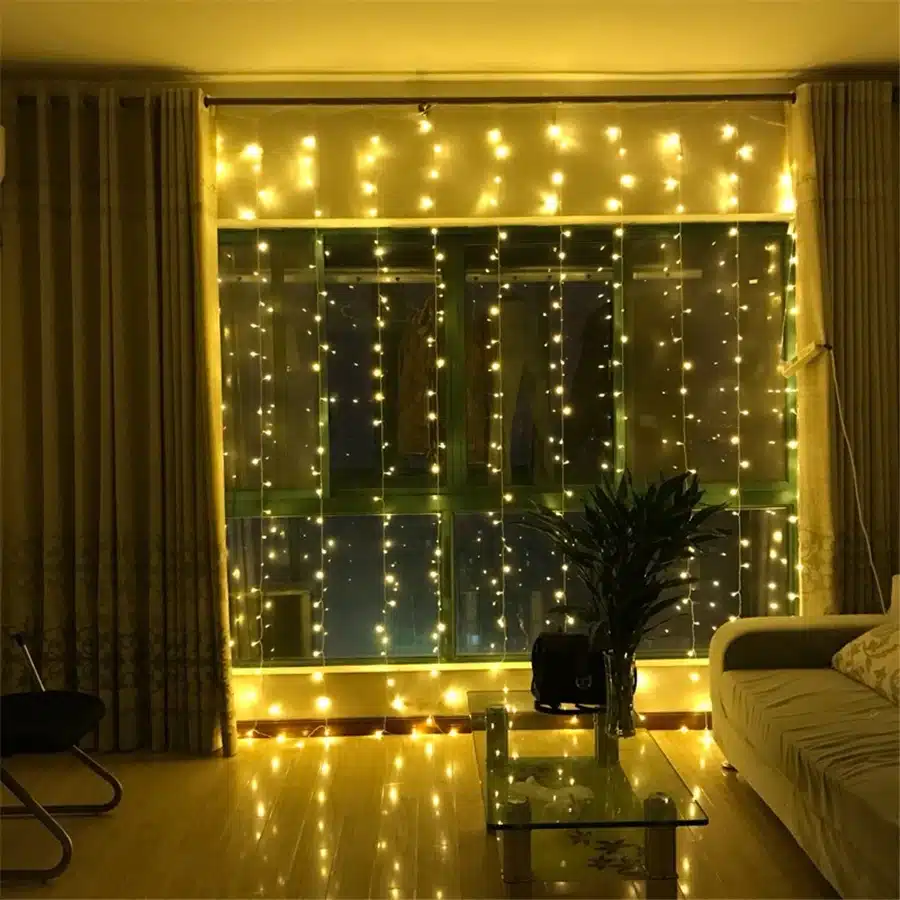 Coversage 3X3M Christmas Garlands LED String Christmas Net Lights Fairy Xmas Party Garden Wedding Decoration Curtain Lights 10