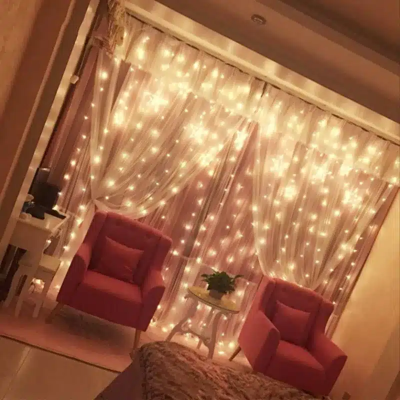 Coversage 3X3M Christmas Garlands LED String Christmas Net Lights Fairy Xmas Party Garden Wedding Decoration Curtain Lights 12