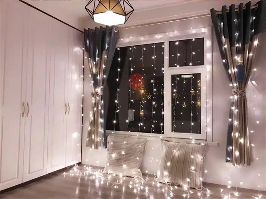 Coversage 3X3M Christmas Garlands LED String Christmas Net Lights Fairy Xmas Party Garden Wedding Decoration Curtain Lights 16