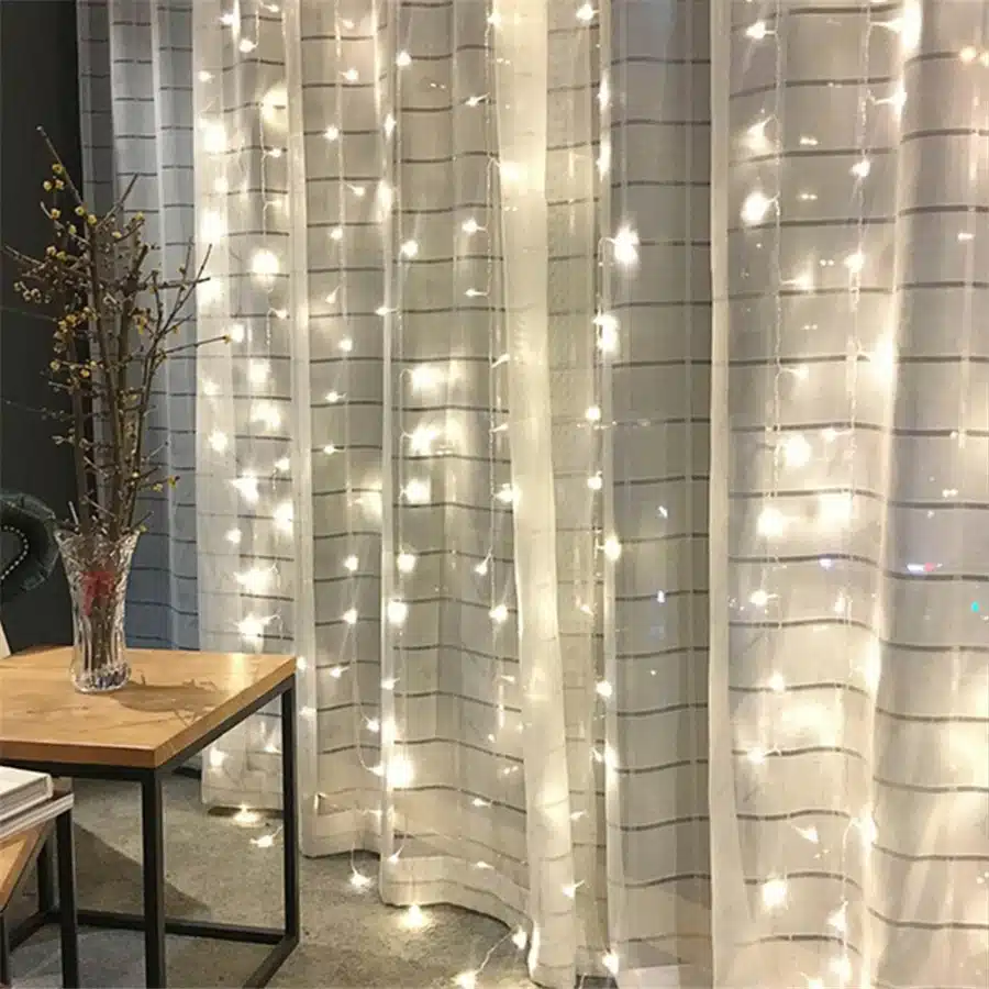 Coversage 3X3M Christmas Garlands LED String Christmas Net Lights Fairy Xmas Party Garden Wedding Decoration Curtain Lights 17