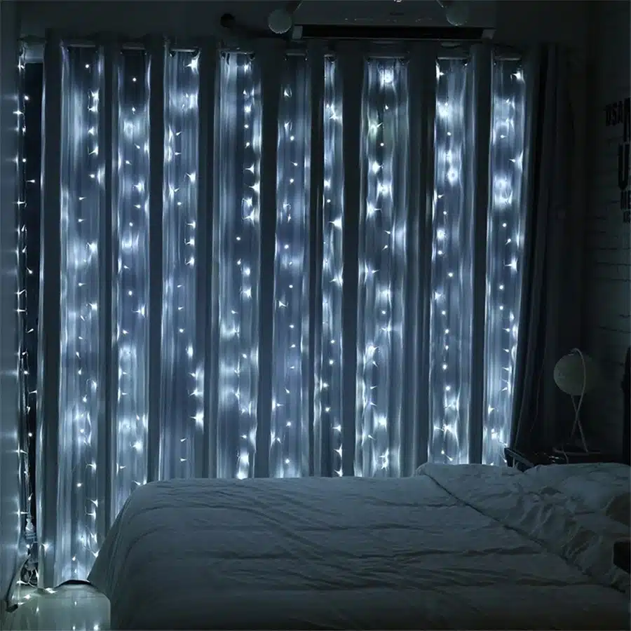 Coversage 3X3M Christmas Garlands LED String Christmas Net Lights Fairy Xmas Party Garden Wedding Decoration Curtain Lights 18