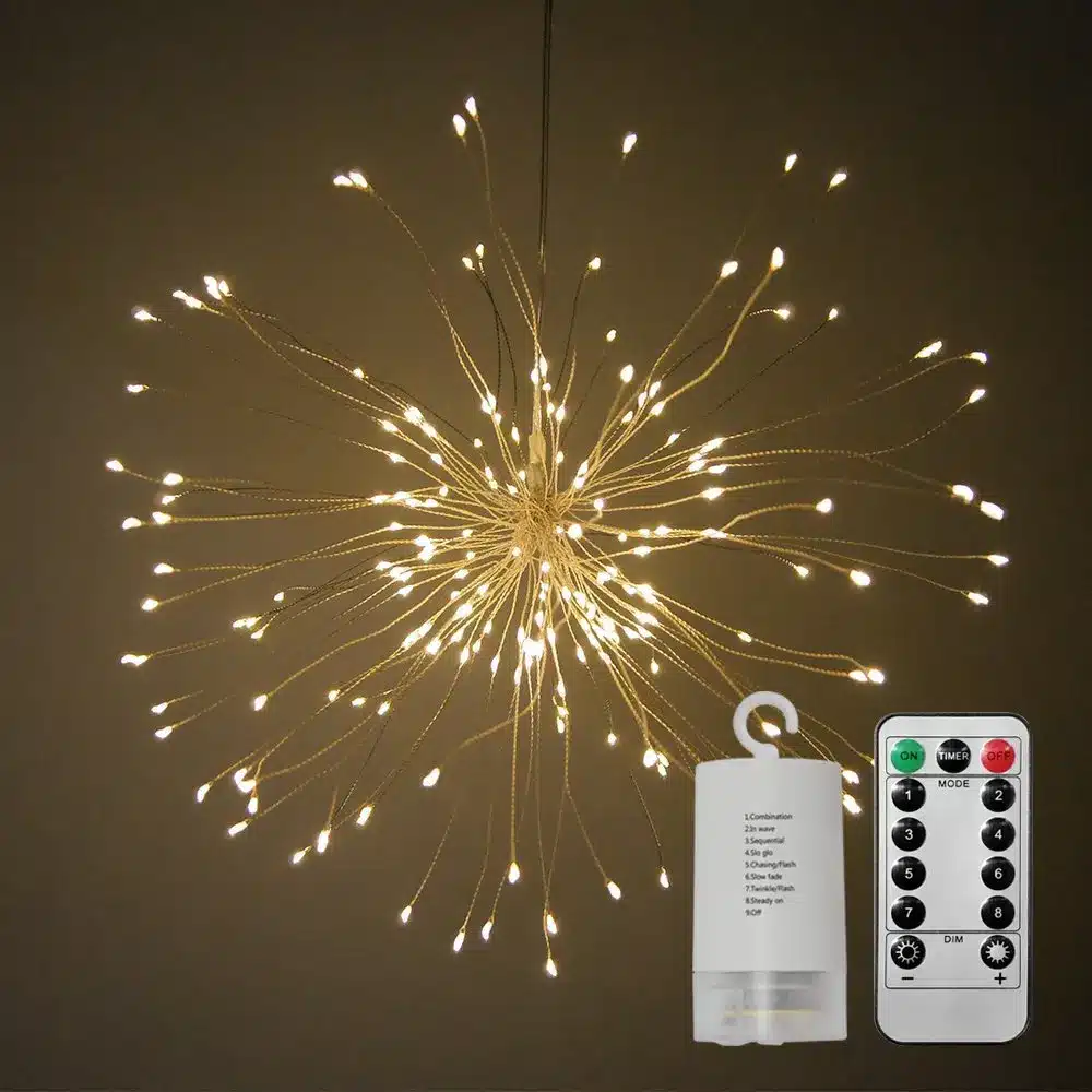 DIY Foldable Bouquet Shape LED String Lights Firework Battery Operated Decorative Fairy Lights for Garland Patio Wedding Parties 9