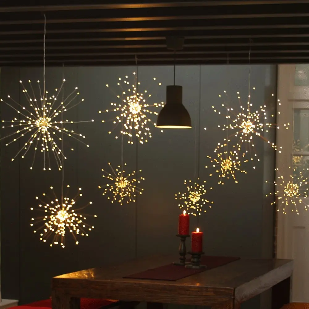 DIY Foldable Bouquet Shape LED String Lights Firework Battery Operated Decorative Fairy Lights for Garland Patio Wedding Parties 15
