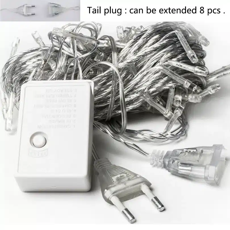 Christmas Garland LED Curtain Icicle String Light 220V 4.5m 100Leds Indoor Drop LED Party Garden Stage Outdoor Decorative Light 16