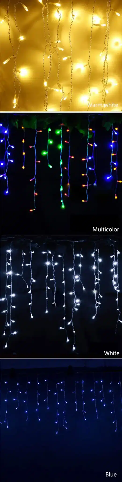 Christmas Garland LED Curtain Icicle String Light 220V 4.5m 100Leds Indoor Drop LED Party Garden Stage Outdoor Decorative Light 17