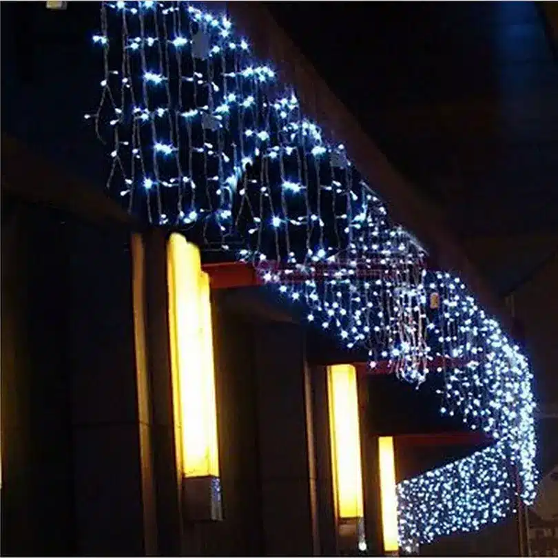 Christmas Garland LED Curtain Icicle String Light 220V 4.5m 100Leds Indoor Drop LED Party Garden Stage Outdoor Decorative Light 25