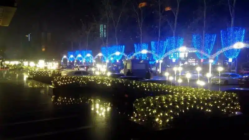 Tail Plug 3*2M 200 LED Wedding Garden New Year Net Mesh Garland LED Christmas Decoration Outdoor Fairy String Light EU Plug 220V 7