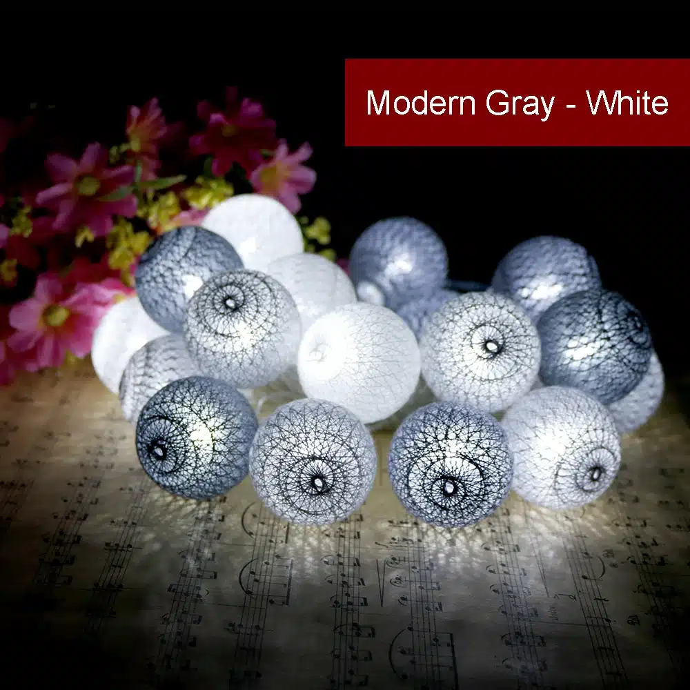 Macaron Led Light string 20Leds Holiday lights 3.5cm Cotton Ball 2.2 Meter Garland Christmas Wedding Decoration Warm White IQ 20