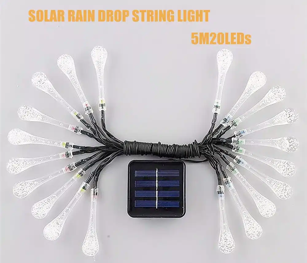 ZINUO5M 20LED Rain Drop Solar String Light IP65 Waterproof Solar Garden Light Outdoor Christmas Solar Fairy Light Xmas Light 3