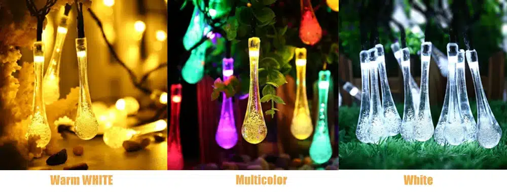 ZINUO5M 20LED Rain Drop Solar String Light IP65 Waterproof Solar Garden Light Outdoor Christmas Solar Fairy Light Xmas Light 6