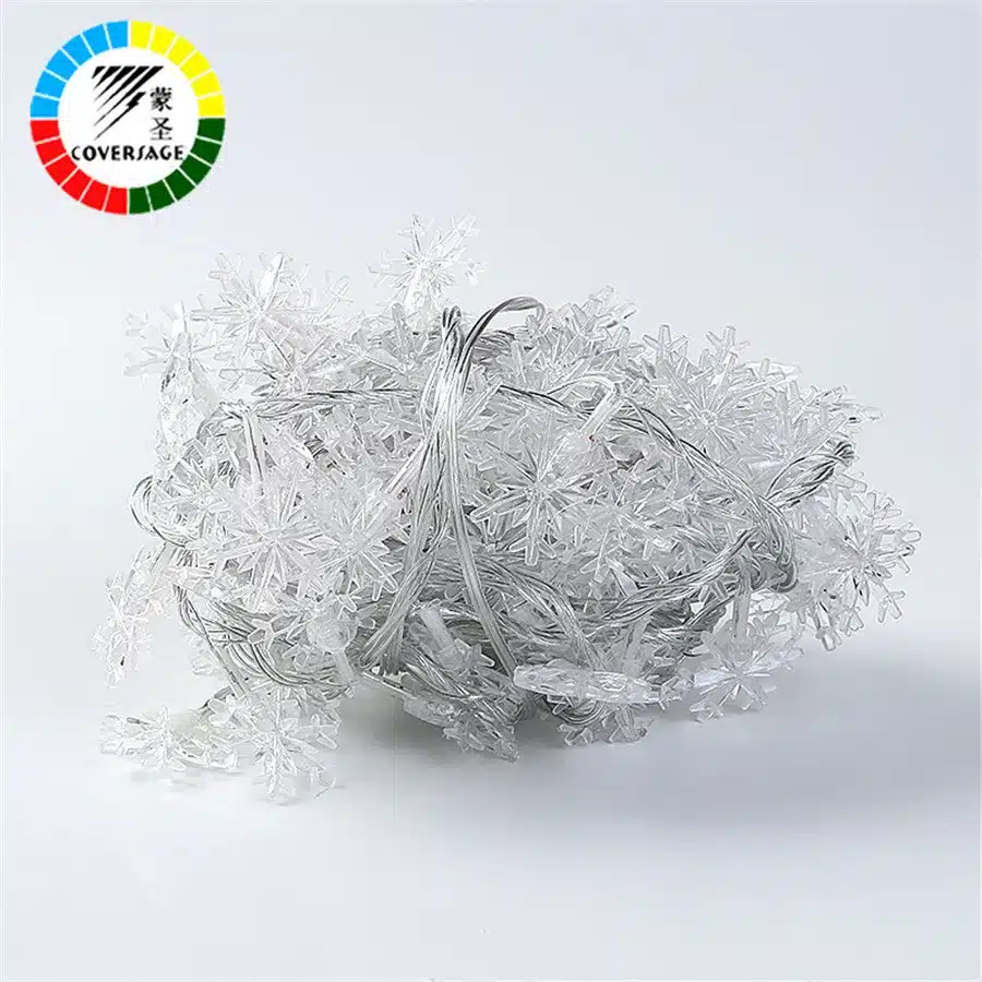 Coversage 10M 100 Leds Fairy String Garland Christmas Tree Curtain Snow Outdoor Decorative Curtain Lights Luces Led Navidad 4