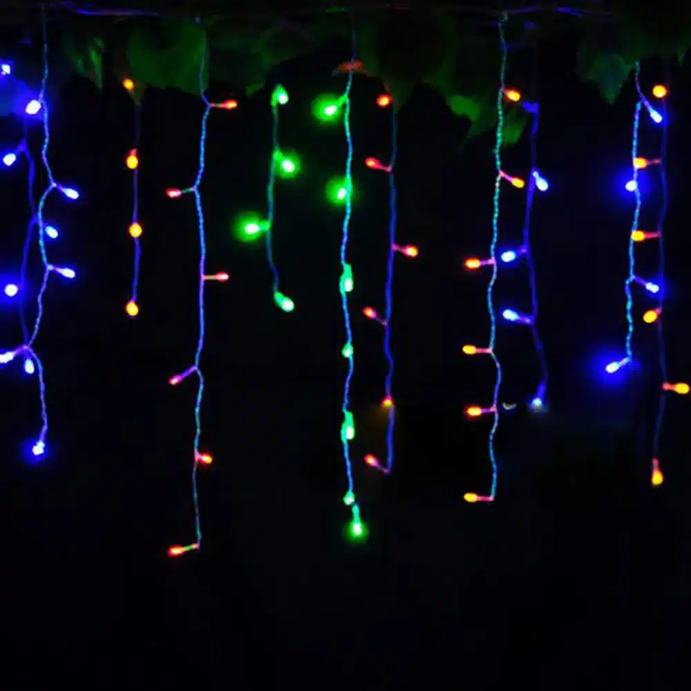 Connector 4M x 0.4M 0.5M 0.6M led curtain icicle string lights led fairy lights Christmas lamps Icicle Lights Xmas Wedding Party 11