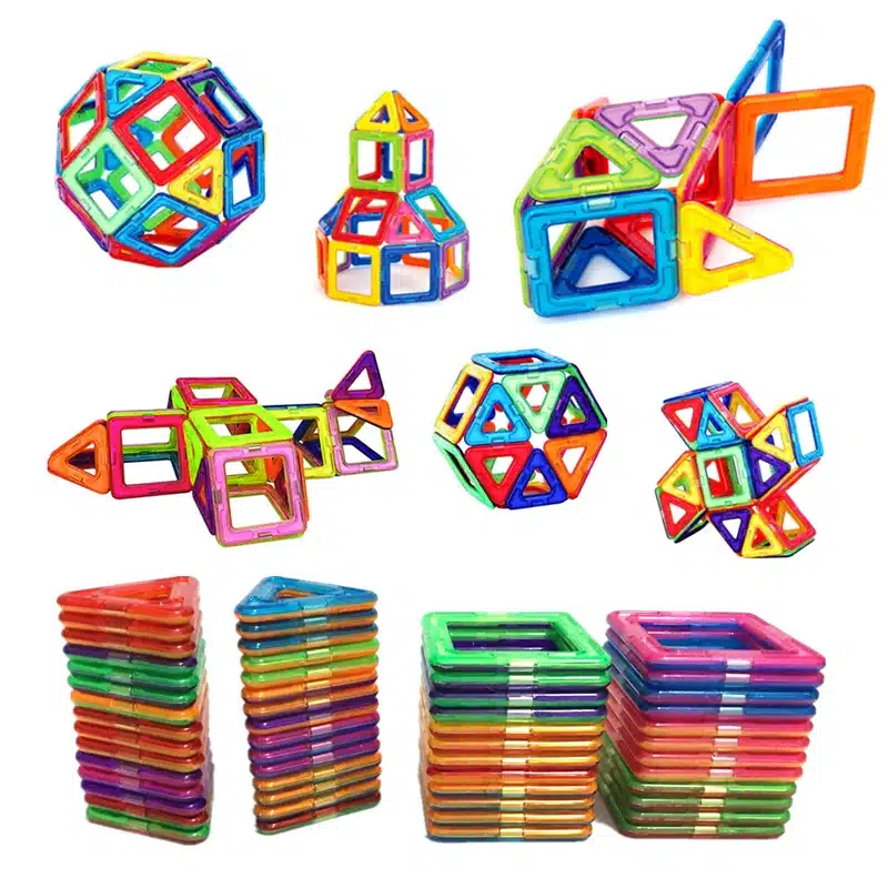 54pcs Big Size Magnetic Building Blocks Triangle Square Brick designer Enlighten Bricks Magnetic Toys Free Stickers Gift 22