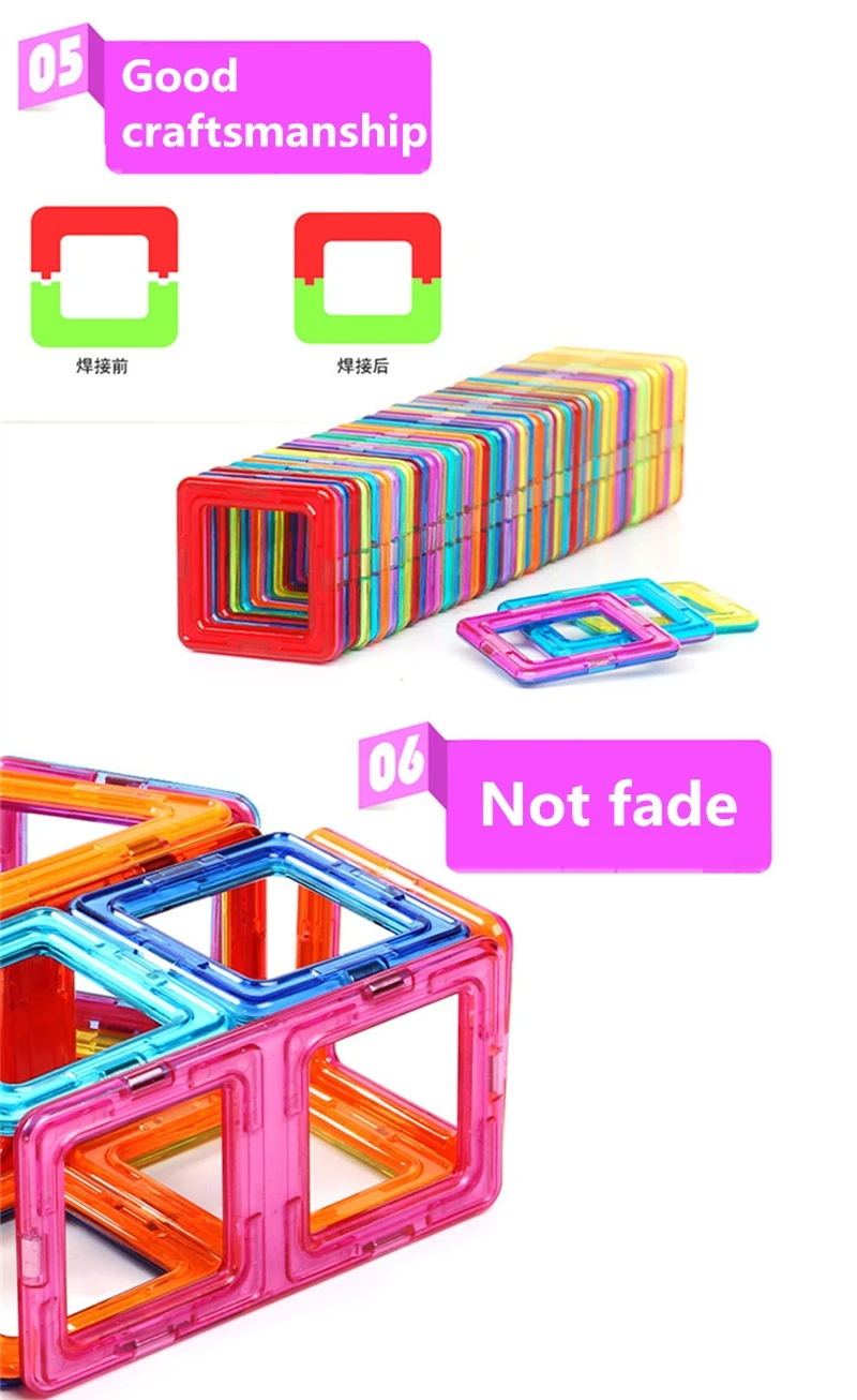 54pcs Big Size Magnetic Building Blocks Triangle Square Brick designer Enlighten Bricks Magnetic Toys Free Stickers Gift 29