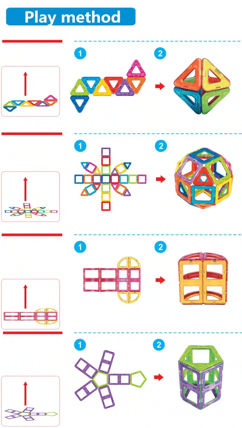 54pcs Big Size Magnetic Building Blocks Triangle Square Brick designer Enlighten Bricks Magnetic Toys Free Stickers Gift 30