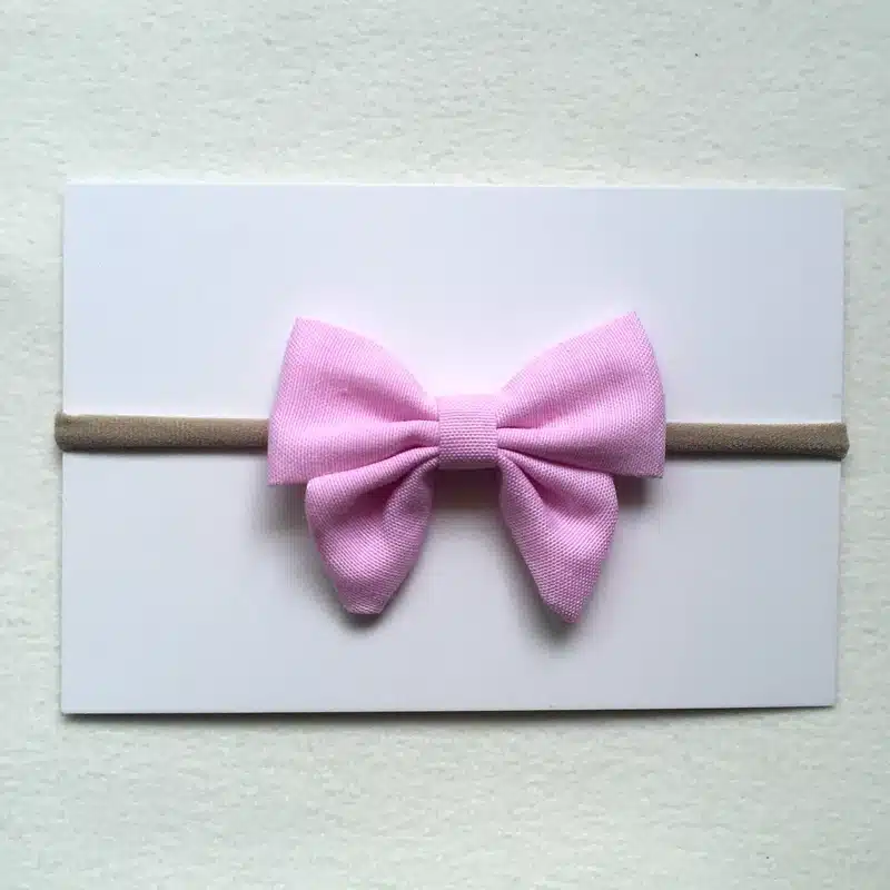 5pcs/lot 9colors Handmade Newborn kids Bow Nylon Headbands Soft Fabric Bowknot Headwear Elastic Head band Girls Hair Accessories 20