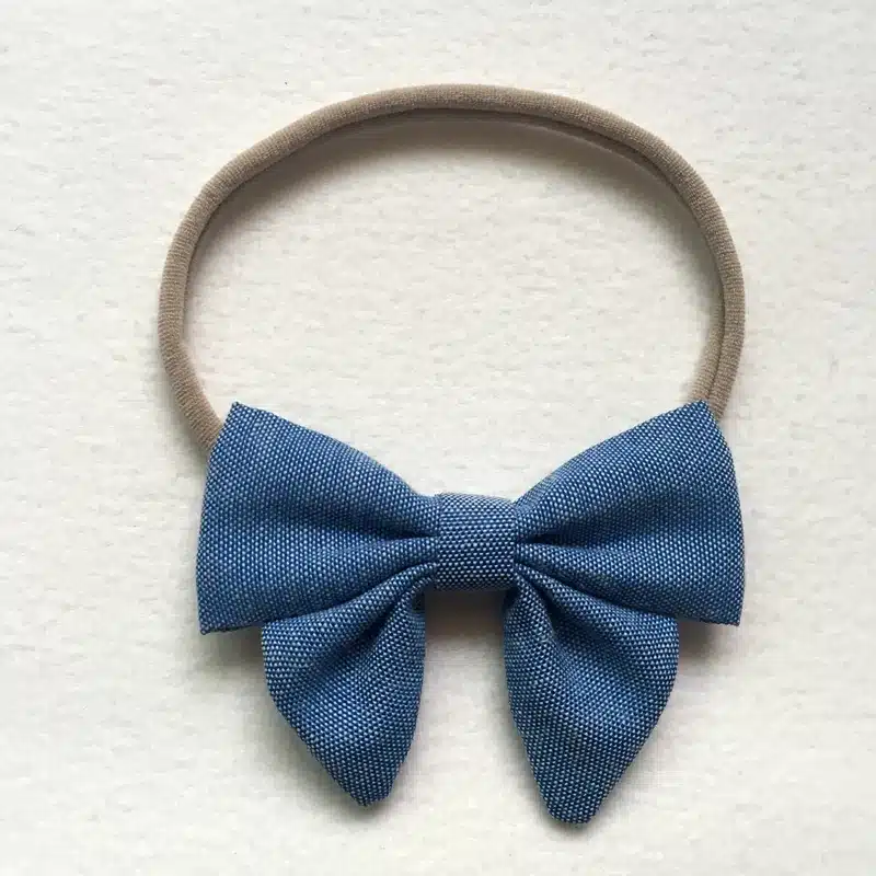 5pcs/lot 9colors Handmade Newborn kids Bow Nylon Headbands Soft Fabric Bowknot Headwear Elastic Head band Girls Hair Accessories 21