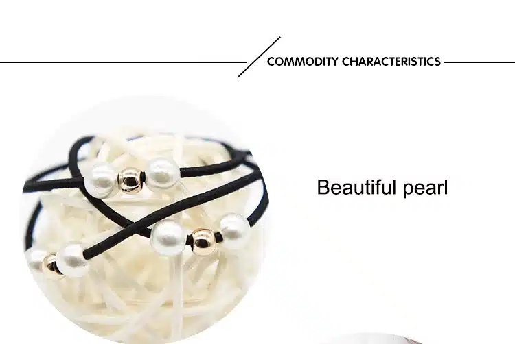 12Pcs/Set Women Solid Elastic Hairbands with Pearl Rubber Suits Stretch Hair Ropes For Girls Ponytail Holder Hair Accessories 13