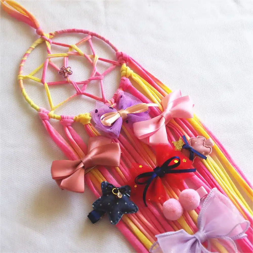 Girls' Hair Bows Storage Belt Barrette Hairband Organizer Kids Rainbow Color Hair Clips Hair Holder DIY Hair Accessories 24