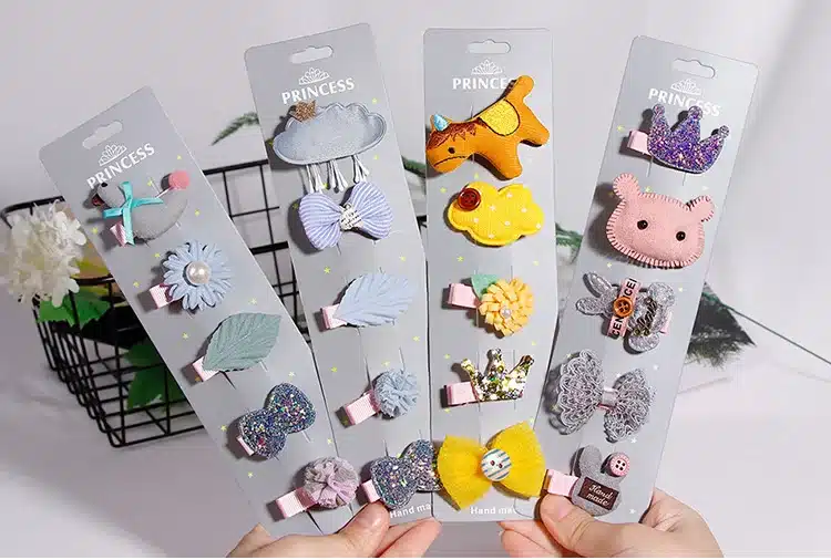 Fashion 5PCS/Pack Cartoon Crown Bow Girls Cute Hairpins Handmade Princess Gift Barrettes Headwear Kids Hair Accessories Headband 1