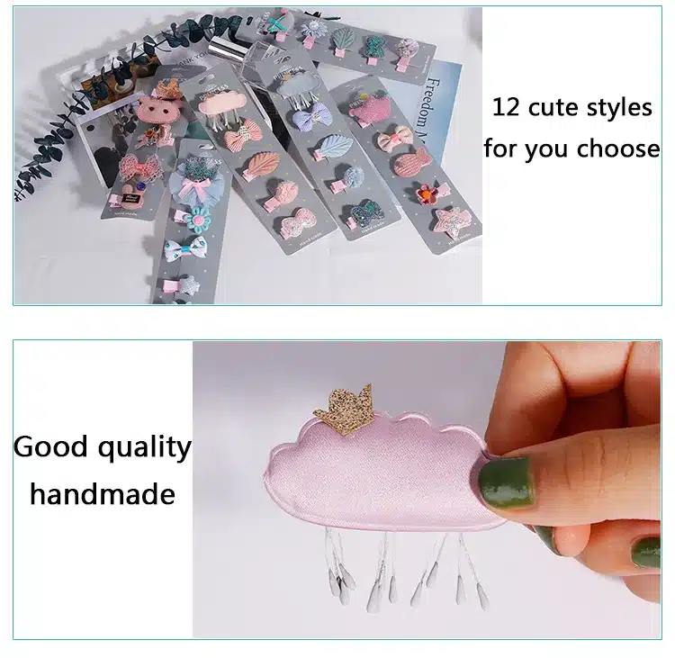Fashion 5PCS/Pack Cartoon Crown Bow Girls Cute Hairpins Handmade Princess Gift Barrettes Headwear Kids Hair Accessories Headband 3