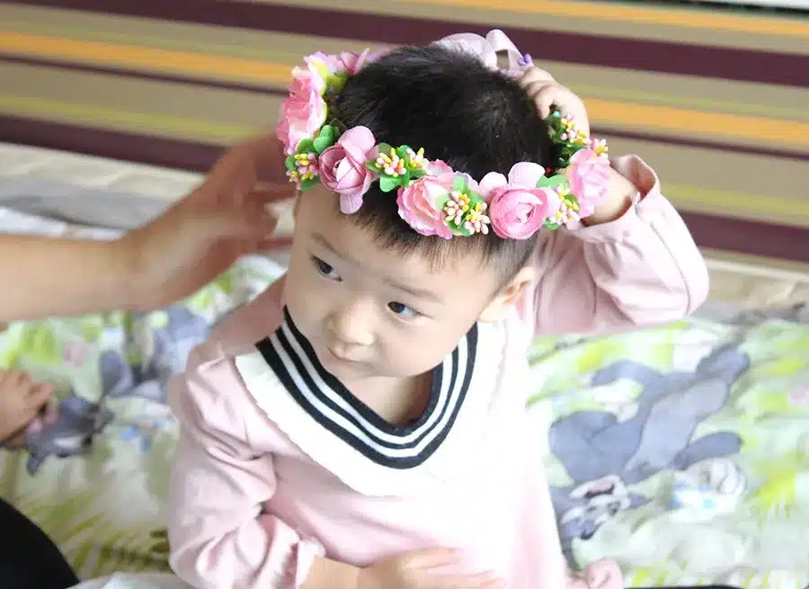 11 colors Handmade Fabric Camellia Flower Crown Bridal Hair Accessories Prom Flower Garland for Kids health flower wreath 12