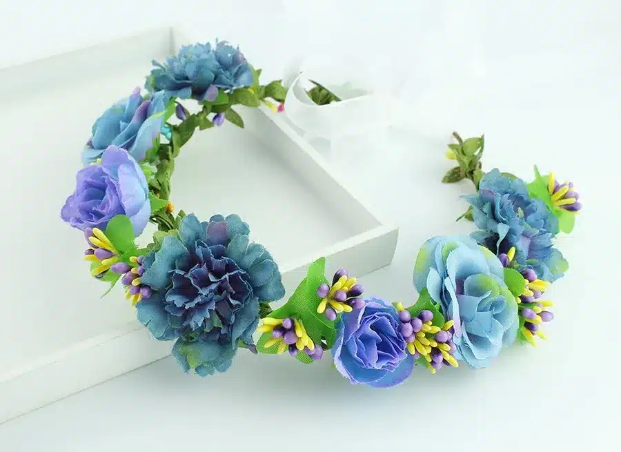 11 colors Handmade Fabric Camellia Flower Crown Bridal Hair Accessories Prom Flower Garland for Kids health flower wreath 19