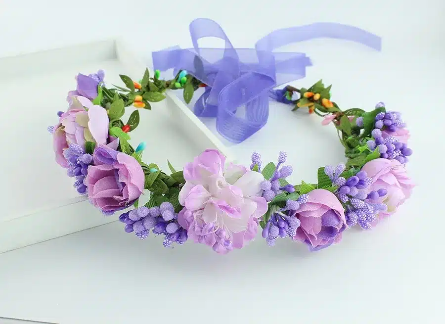 11 colors Handmade Fabric Camellia Flower Crown Bridal Hair Accessories Prom Flower Garland for Kids health flower wreath 20