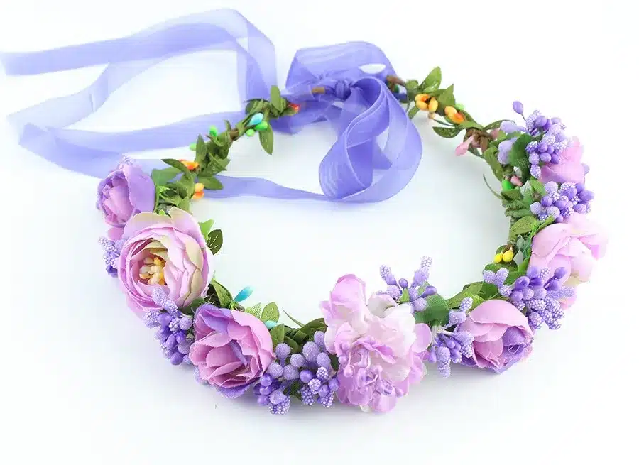 11 colors Handmade Fabric Camellia Flower Crown Bridal Hair Accessories Prom Flower Garland for Kids health flower wreath 22