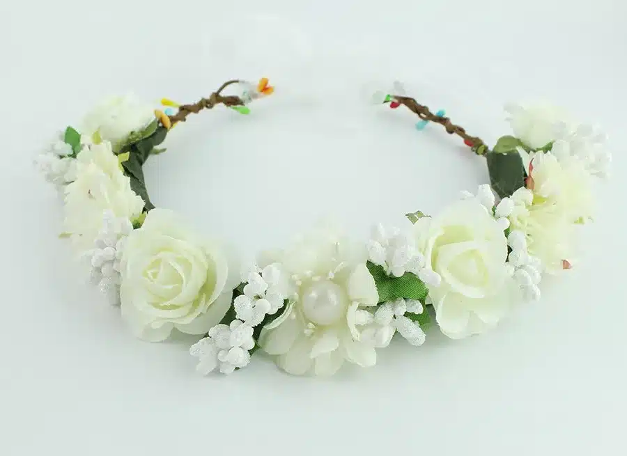 11 colors Handmade Fabric Camellia Flower Crown Bridal Hair Accessories Prom Flower Garland for Kids health flower wreath 24