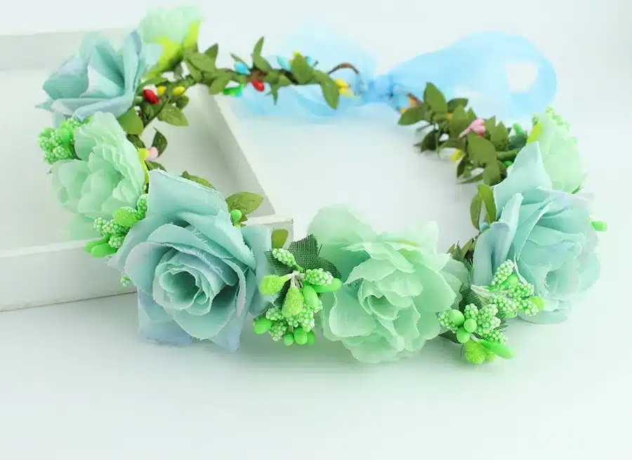 11 colors Handmade Fabric Camellia Flower Crown Bridal Hair Accessories Prom Flower Garland for Kids health flower wreath 28