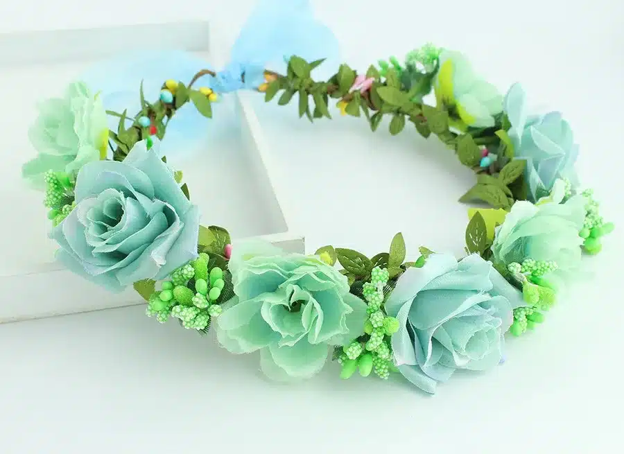 11 colors Handmade Fabric Camellia Flower Crown Bridal Hair Accessories Prom Flower Garland for Kids health flower wreath 29