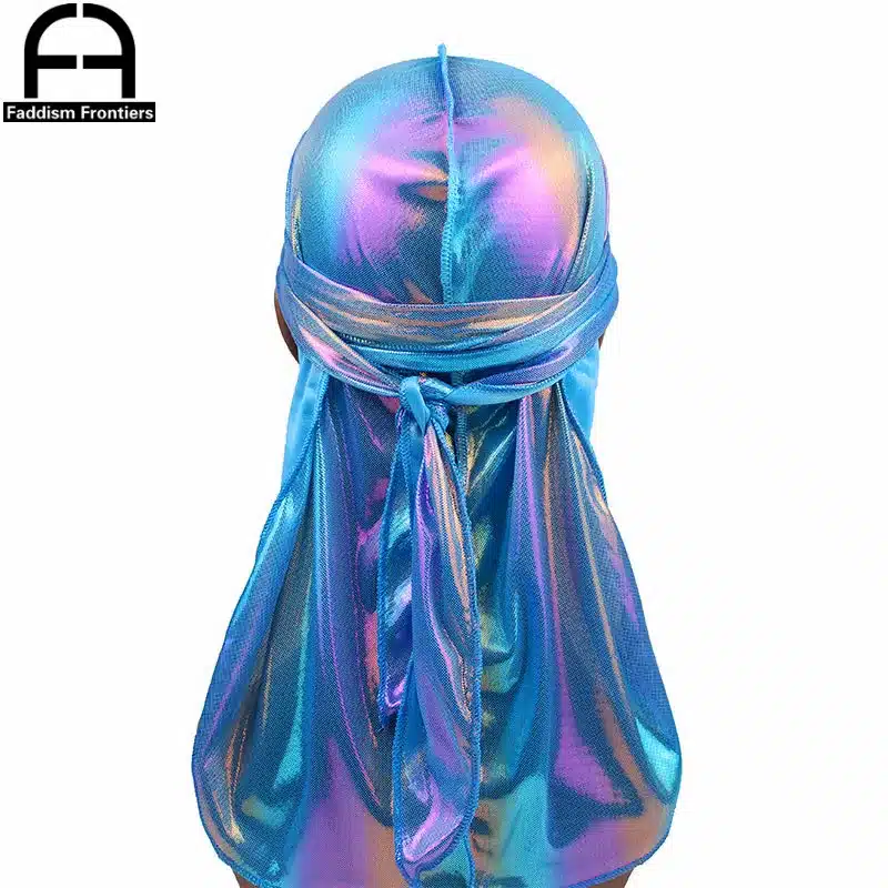 Men's Colorful Sparkly Durags Turban Bandanas Men Shiny Silky Durag Headwear Headband Hair Cover Accessories Wave Caps Rags Hat 19