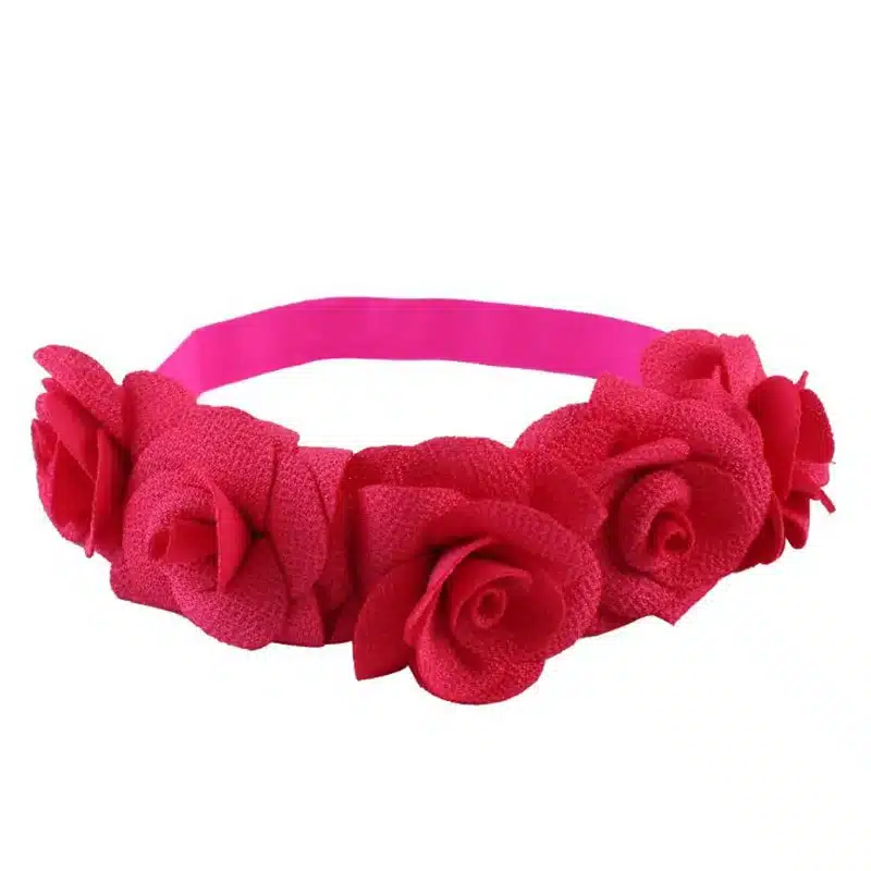 1 PC Cute Kids Flower Crown Headbands Newborn Party Roes Floral Tiara Headwear Kids Hair Bands Accessories 16