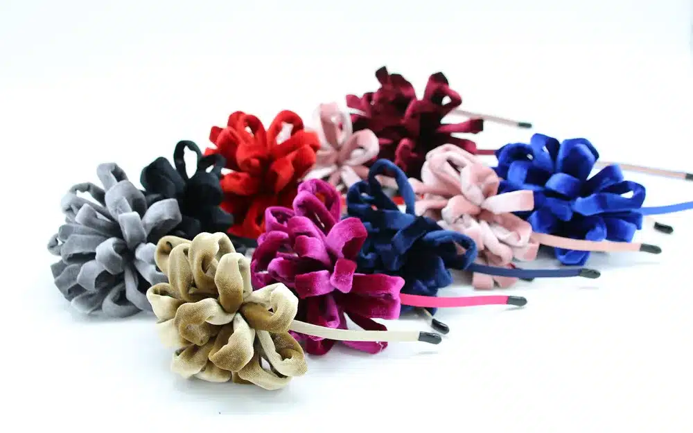 NEW winter Velvet pompom flower girls hairbands on metal headband with teeth children hair accessories 9