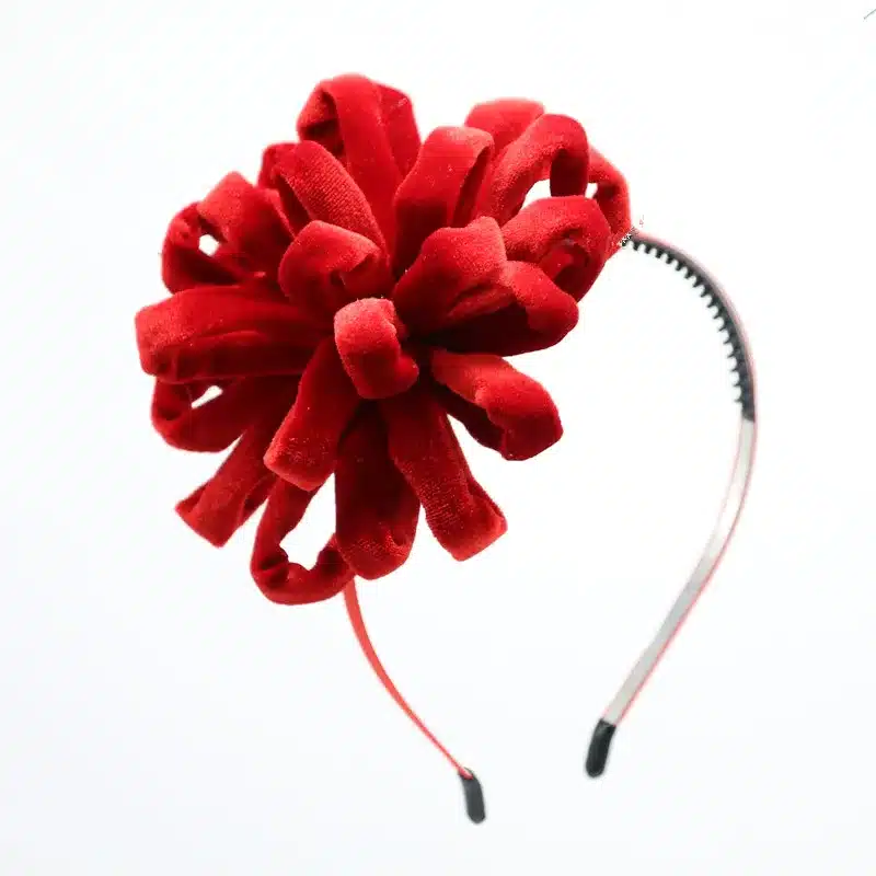 NEW winter Velvet pompom flower girls hairbands on metal headband with teeth children hair accessories 14