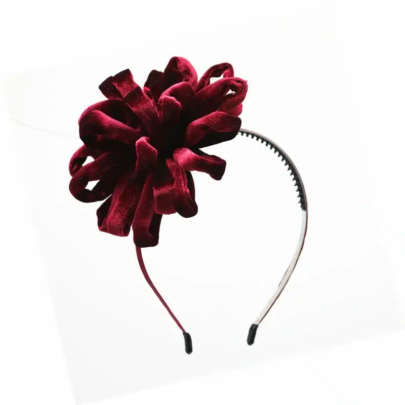 NEW winter Velvet pompom flower girls hairbands on metal headband with teeth children hair accessories 15