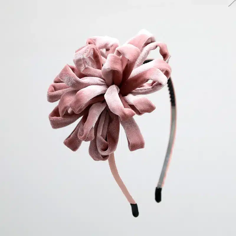 NEW winter Velvet pompom flower girls hairbands on metal headband with teeth children hair accessories 16