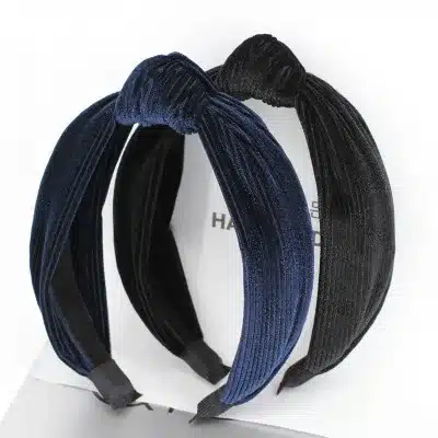 AOMU 2018 Autumn Winter Knotted Headbands Women Vintage Velvet Hair Accessories Solid Turban Elastic Hairband Head Hoop 10
