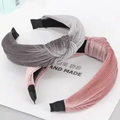 AOMU 2018 Autumn Winter Knotted Headbands Women Vintage Velvet Hair Accessories Solid Turban Elastic Hairband Head Hoop 11