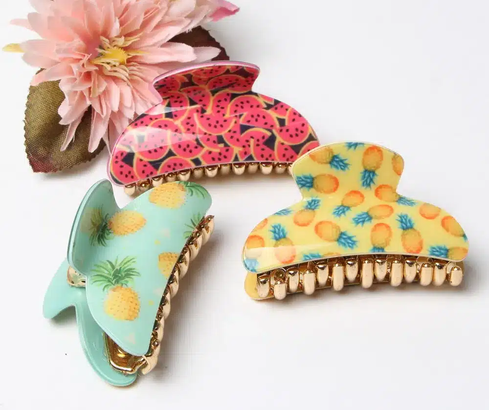 Medium Size Arcylic Hairpins Animal Flamingo Fruit Hair Claws Dot Crab Hair Clip For Women Girls Hair Accessories Hairclip 16
