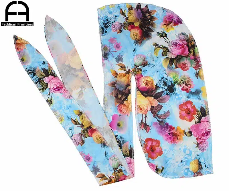 Fashion Men's Print Silky Durags Bandanas Turban Headband Silk Men DuRag Floral Waves Caps Turban Headwear Hair Accessories 12