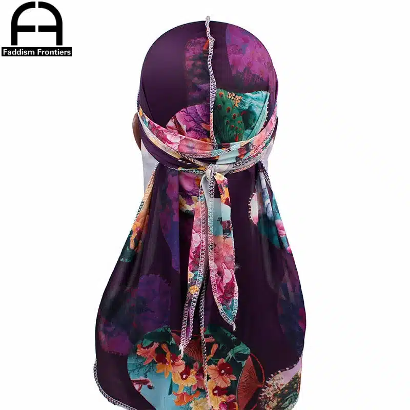 Fashion Men's Print Silky Durags Bandanas Turban Headband Silk Men DuRag Floral Waves Caps Turban Headwear Hair Accessories 20
