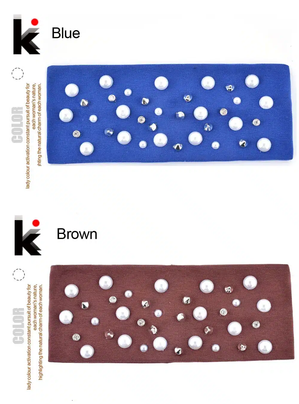 2018 Fashion Turban For Women Pearls Rivet Wide Headband Outdoor Sport Casual Hair Bands Female Streetwear Modern Hair Accessory 13