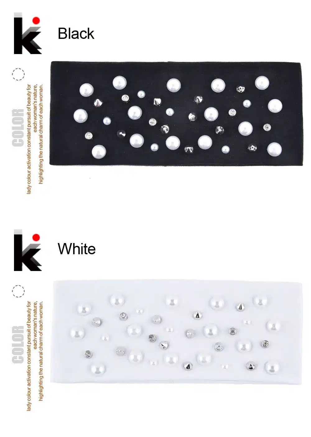 2018 Fashion Turban For Women Pearls Rivet Wide Headband Outdoor Sport Casual Hair Bands Female Streetwear Modern Hair Accessory 14